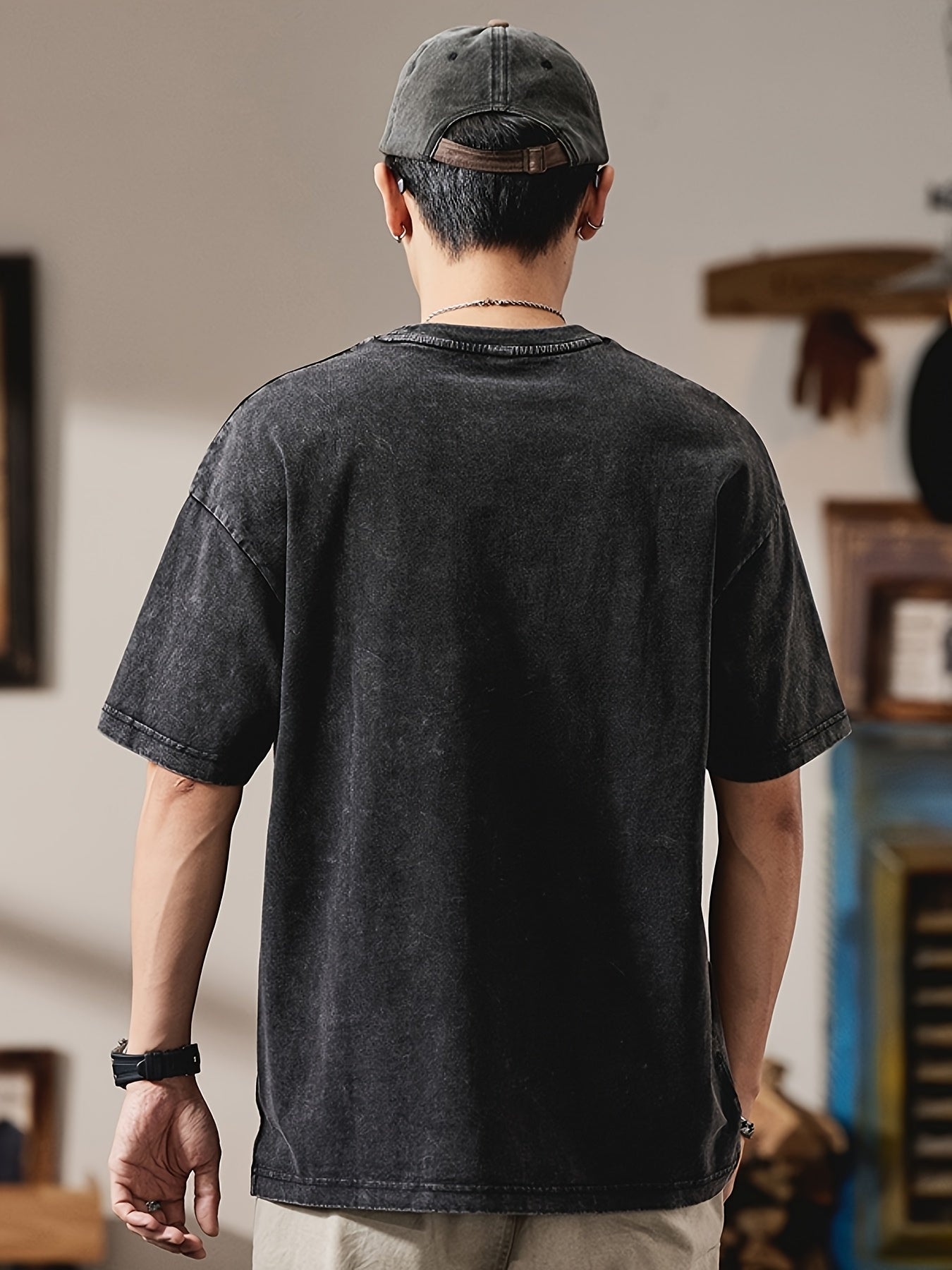 Gorran | Heren Vintage Washed T-Shirt – Korte Mouwen, Loszittend, Casual Zomer Katoenen Tee