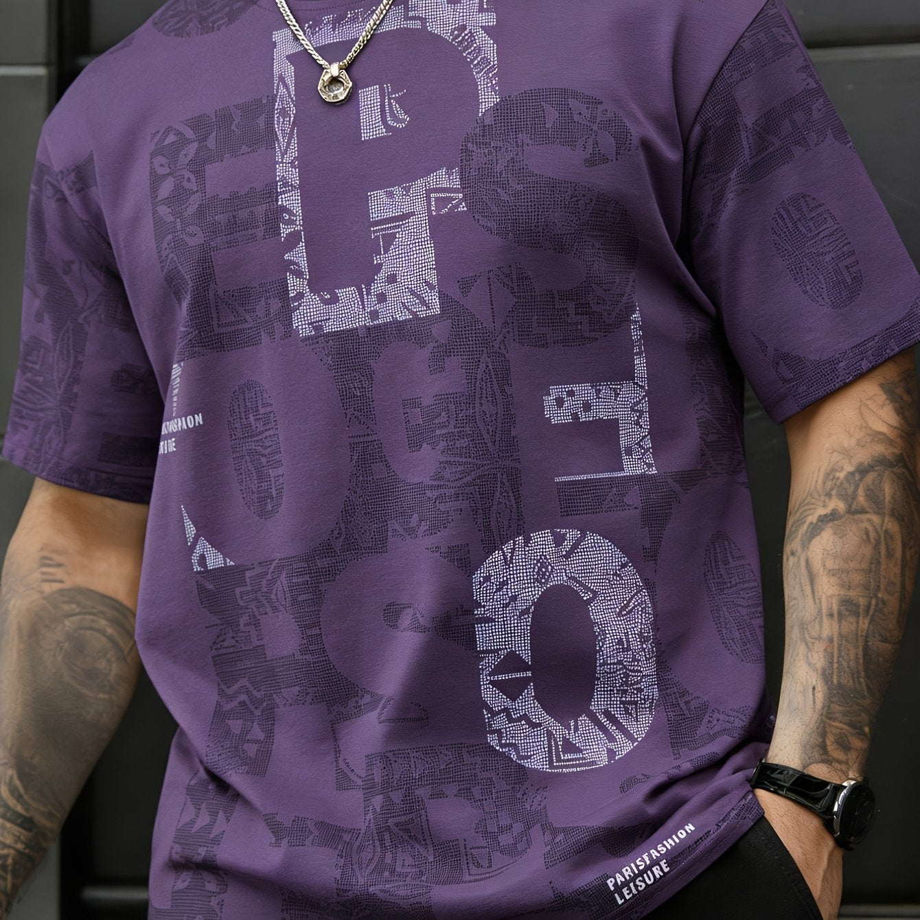Benu | Heren zomers graphic T-shirt – losvallend T-shirt met ronde hals en korte mouwen