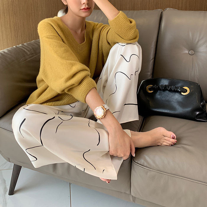 Inger | Pull classique en maille à col V pour femme – Pull ample en cachemire chaud 