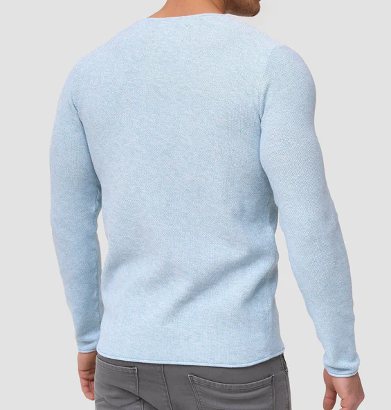 Lorvric | Pull classique à col rond pour homme – Pull léger et respirant en maille, haut décontracté