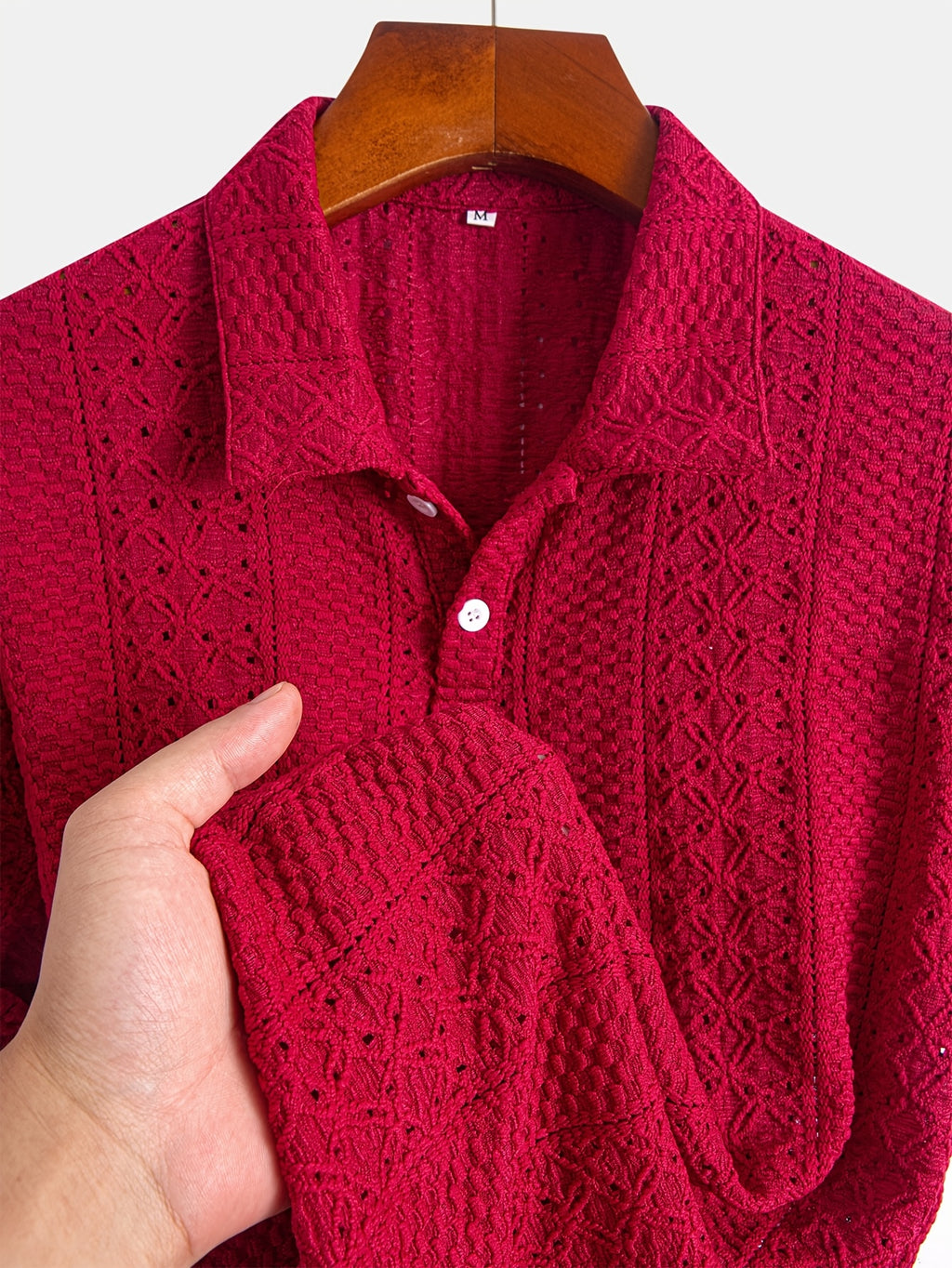 Boren | Gestreepte gebreide herenblouse – korte mouwen, ademend, lichtgewicht, casual