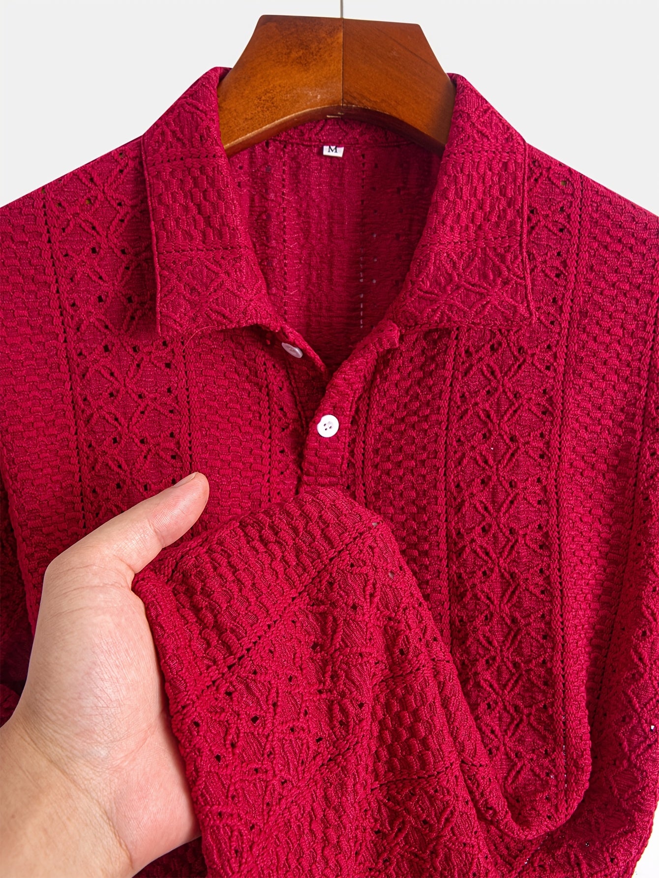 Boren | Gestreepte gebreide herenblouse – korte mouwen, ademend, lichtgewicht, casual