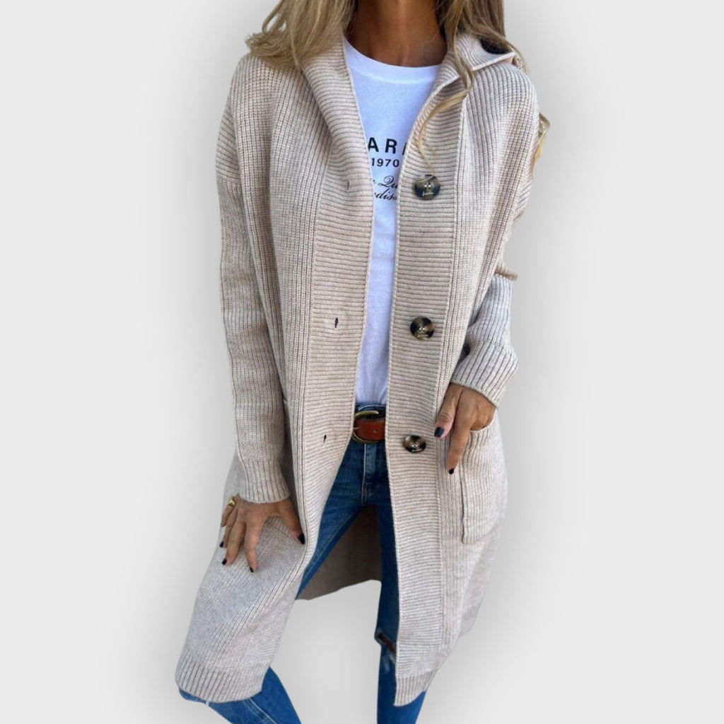 Havelle | Gilet long pour femme – Pull en maille douce avec devant ouvert