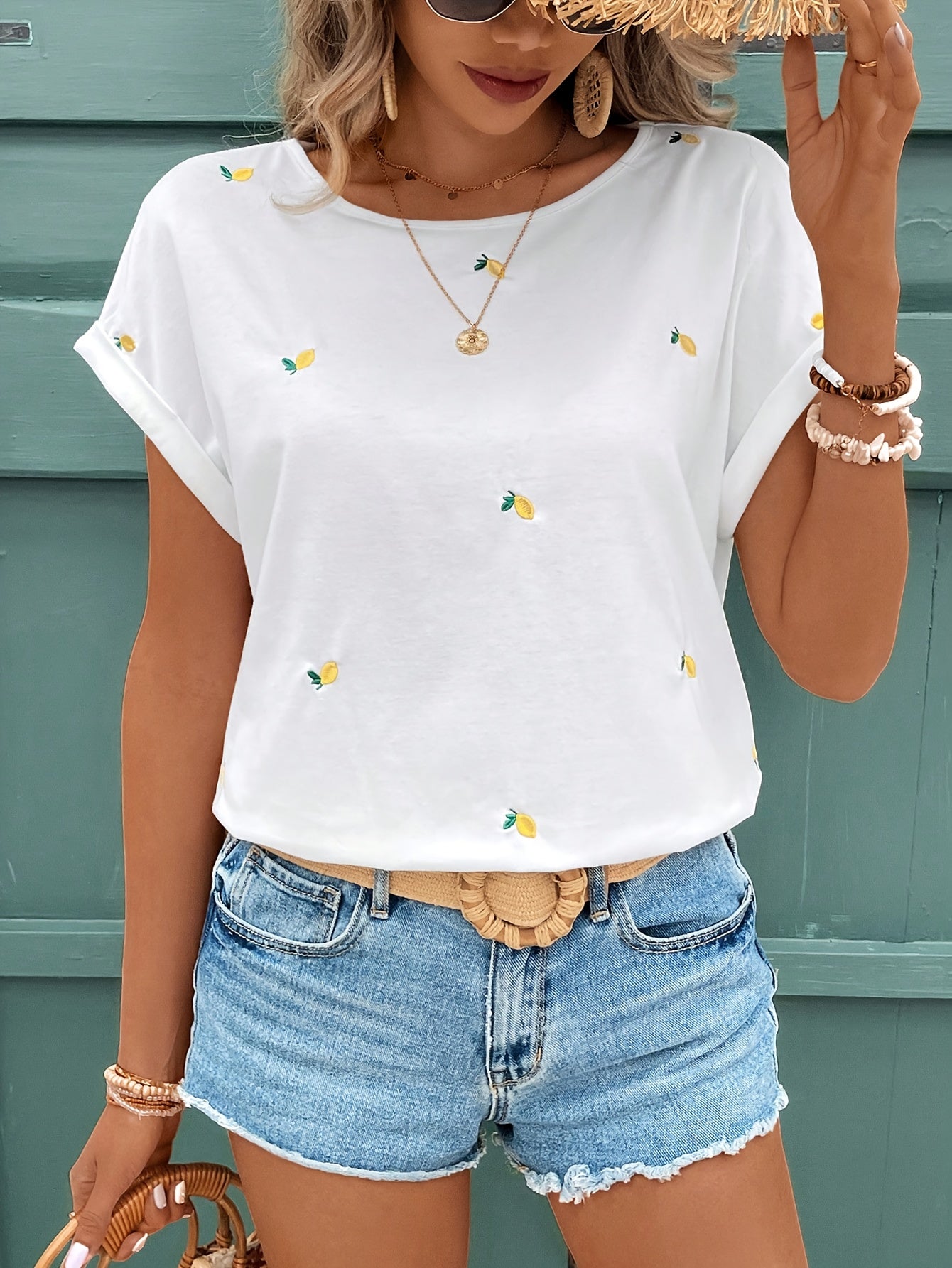 Nyrah | Dames-top met bloemenprint – Casual T-shirt met korte mouwen en ronde hals