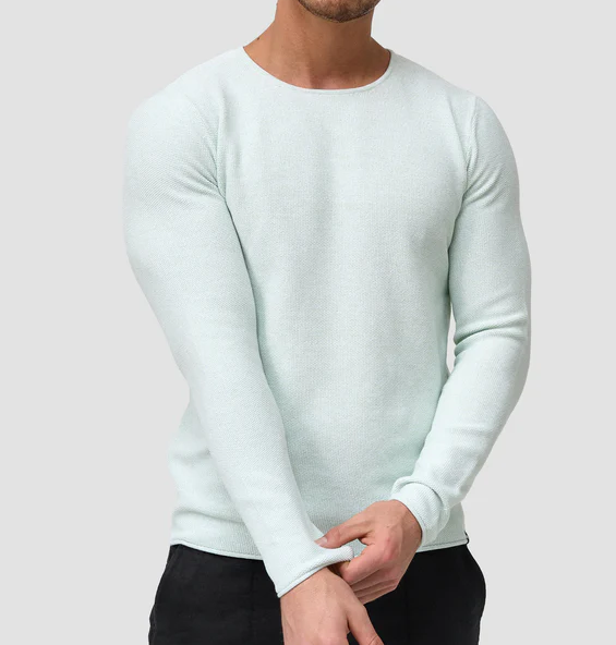 Lorvric | Pull classique à col rond pour homme – Pull léger et respirant en maille, haut décontracté