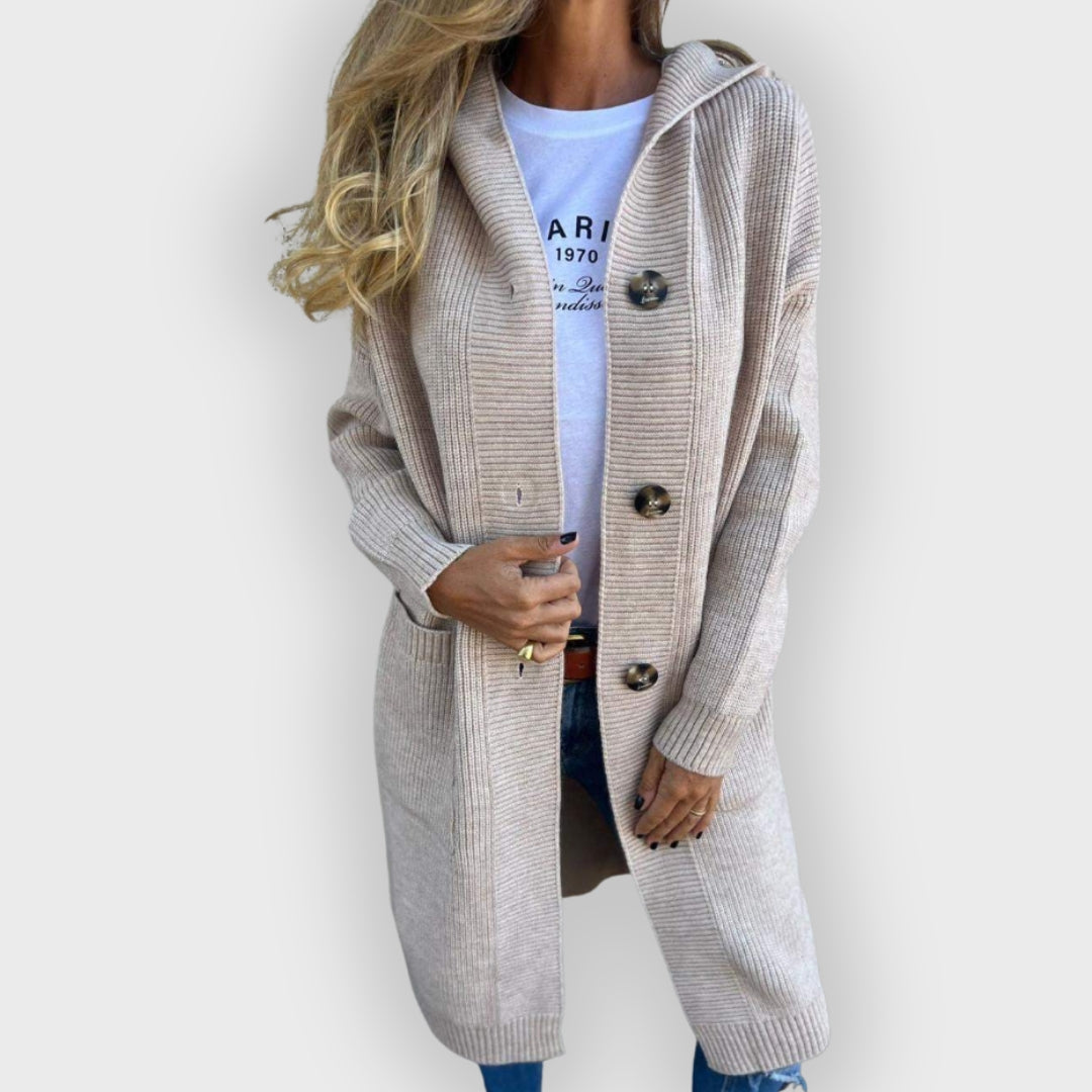 Havelle | Gilet long pour femme – Pull en maille douce avec devant ouvert