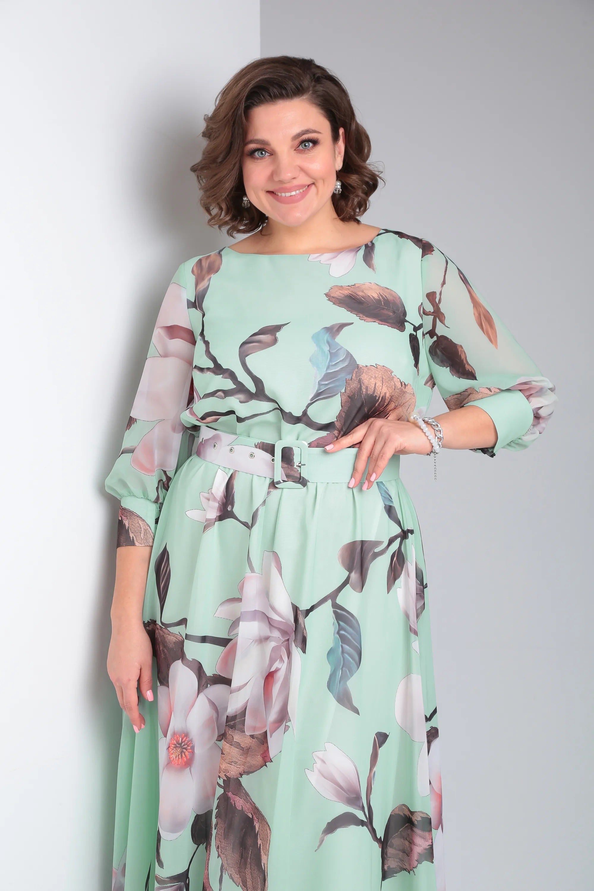 Nirae | Boho-jurk met bloemenprint  Elegante lange damesjurk met riem
