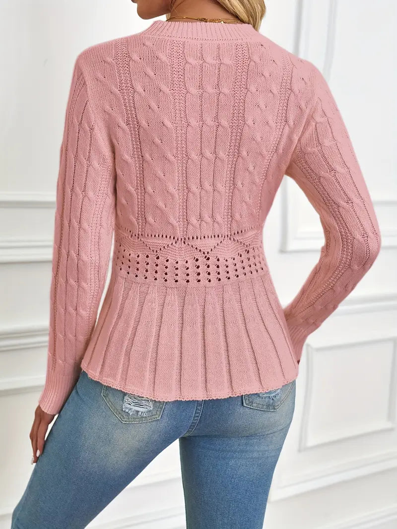 Elanorae | Dames Chunky Gebreide Trui – Comfortabele Pullover met Structuur
