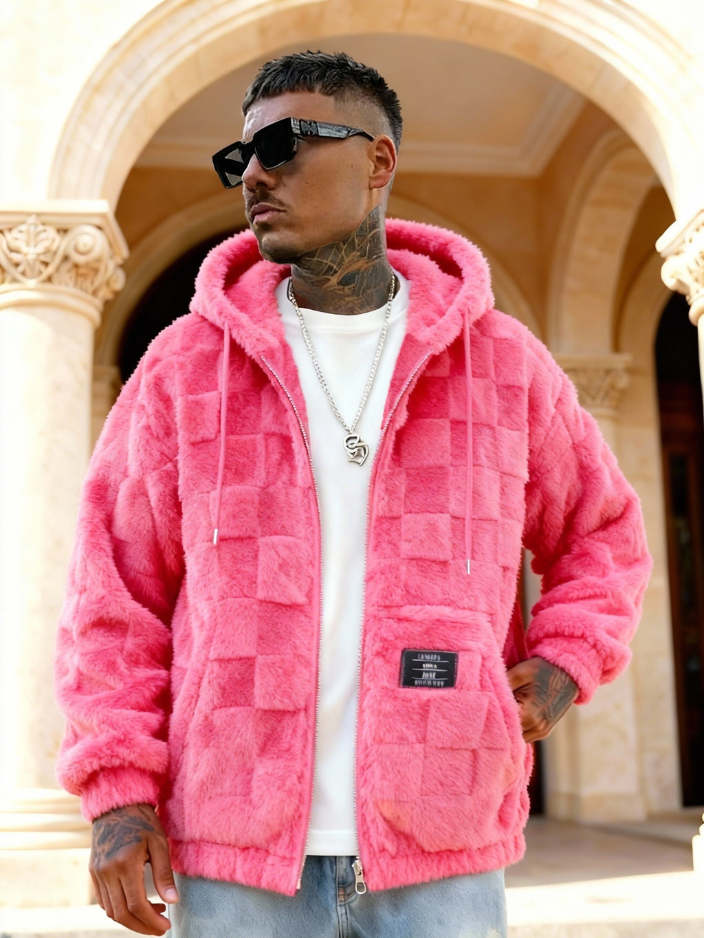 Einarsson | Herenjas met capuchon, warm, pluche, ritssluiting, casual, comfortabel