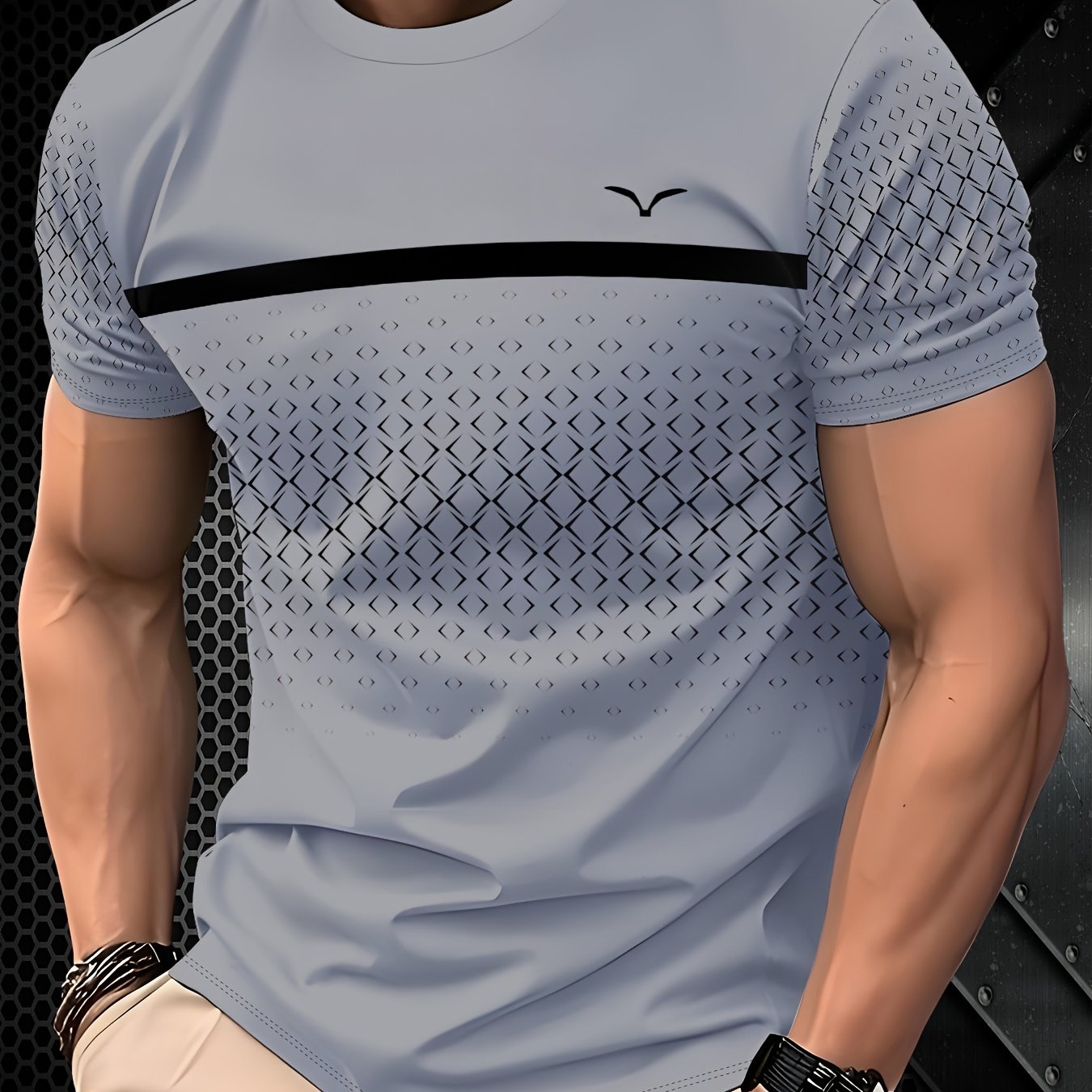 Xerxes | Herren-T-Shirt aus Polyester – bequeme, normale Passform, minimalistischer Print