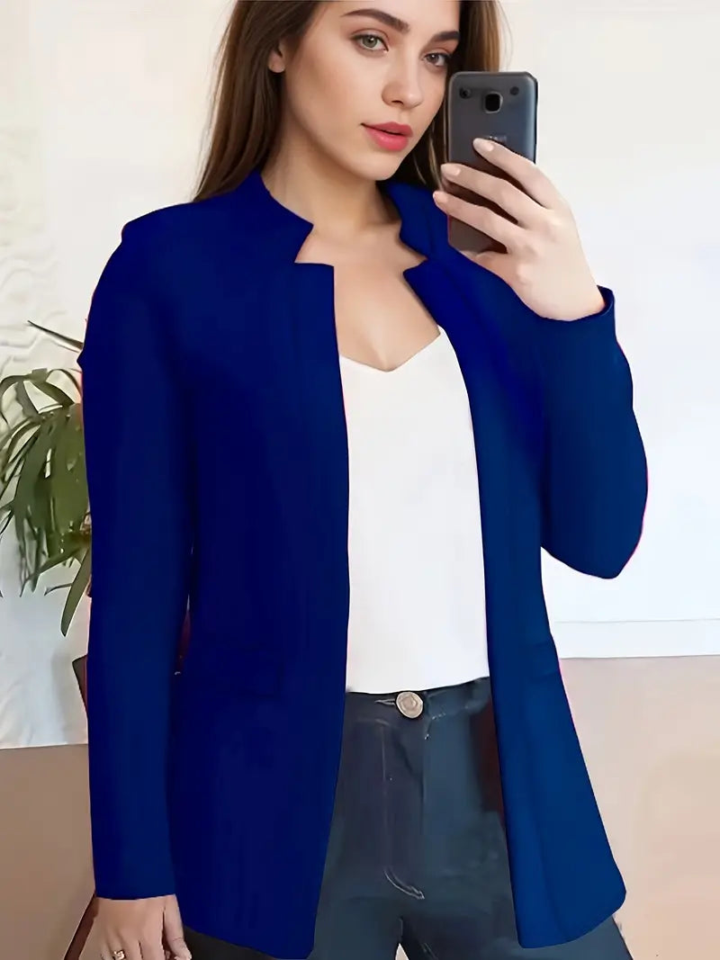 Blazer décontracté à manches longues et devant ouvert