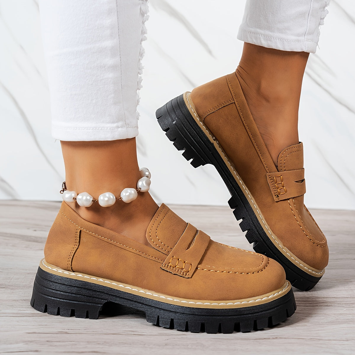LoaferMax | Retro-Slipper für Damen – Penny-Loafer aus Kunstleder