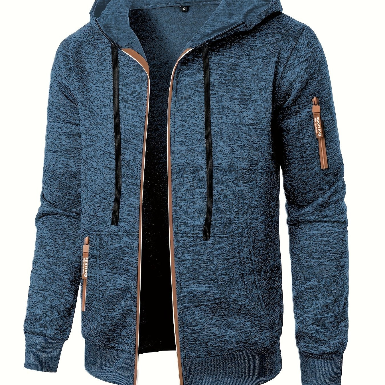 Caslan | Heren sweaterjack met capuchon en ritssluiting – Lichtgewicht casual hoodie