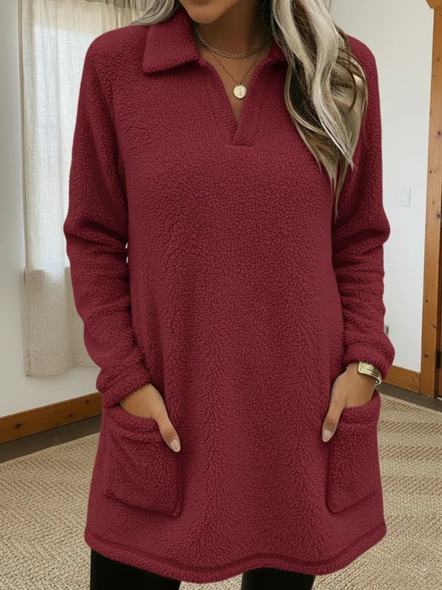 Muna | Dames fleece sweatshirt – Zachte, warme fleece pullover voor winter- en vrijetijdskleding