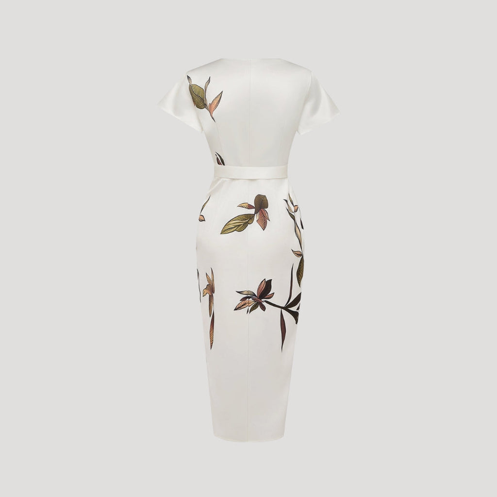 Lysette | Midi-wikkeljurk met bloemenprint voor dames – Zomerjurk met korte mouwen