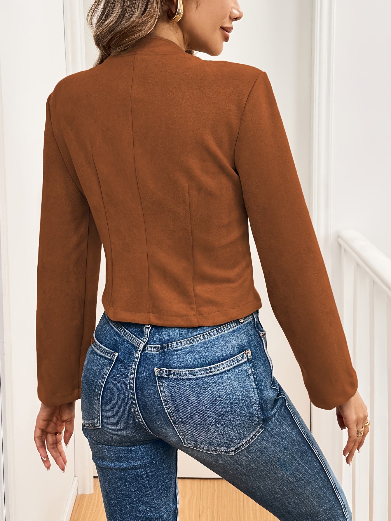 Maija | Veste croisée à boutons en suédine synthétique pour femme