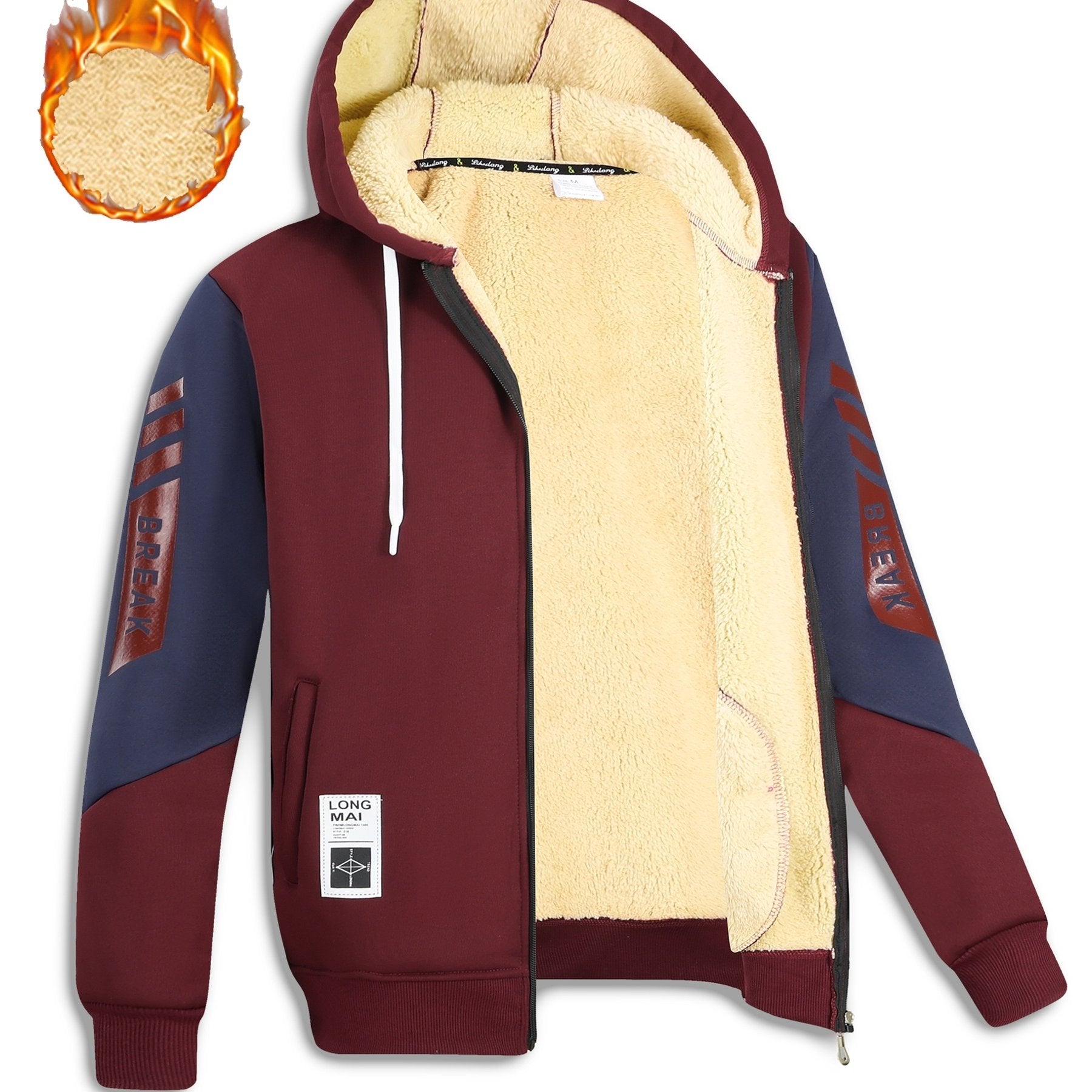 Berengar | Thermische hoodie voor heren – zachte pluche binnenkant, wintersweatshirt