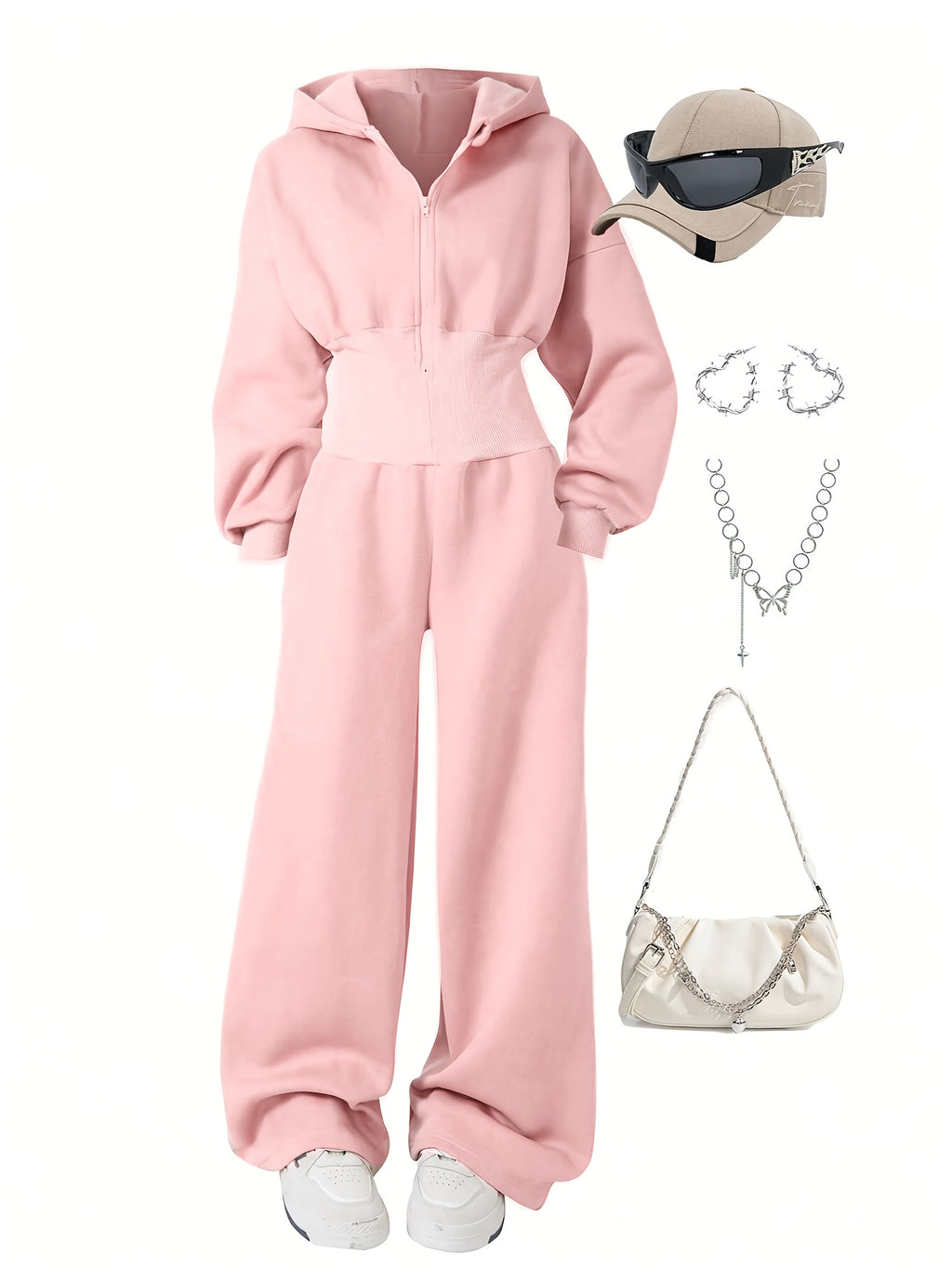 Quivara | Dames jumpsuit met capuchon en hoge taille – Casual, lounge, streetwear outfit