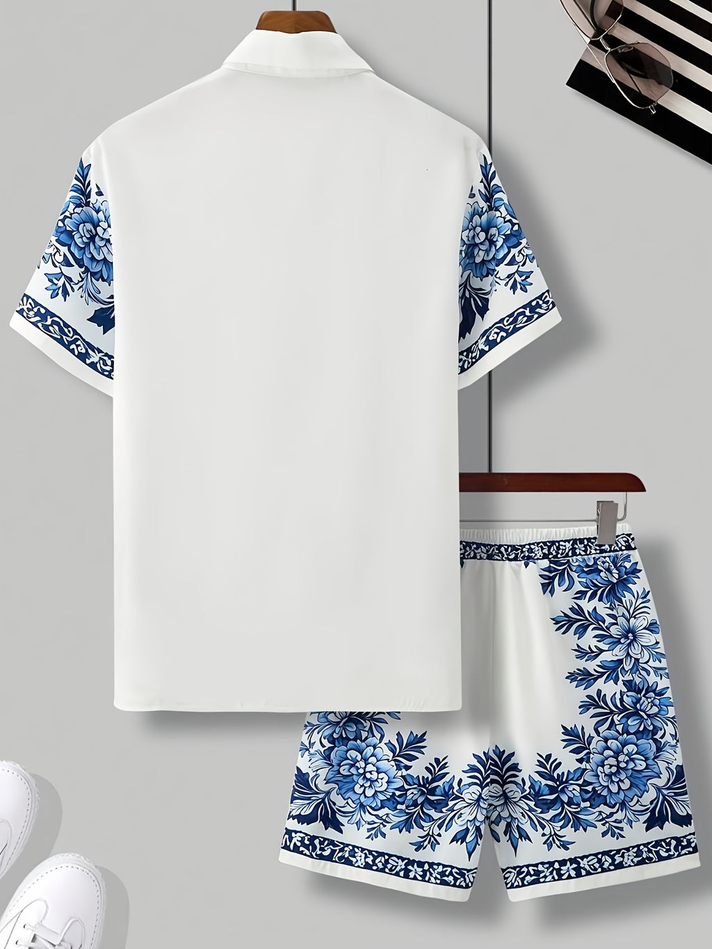 Ashton | Set van 2 stuks: bloemenoverhemd en korte broek voor heren