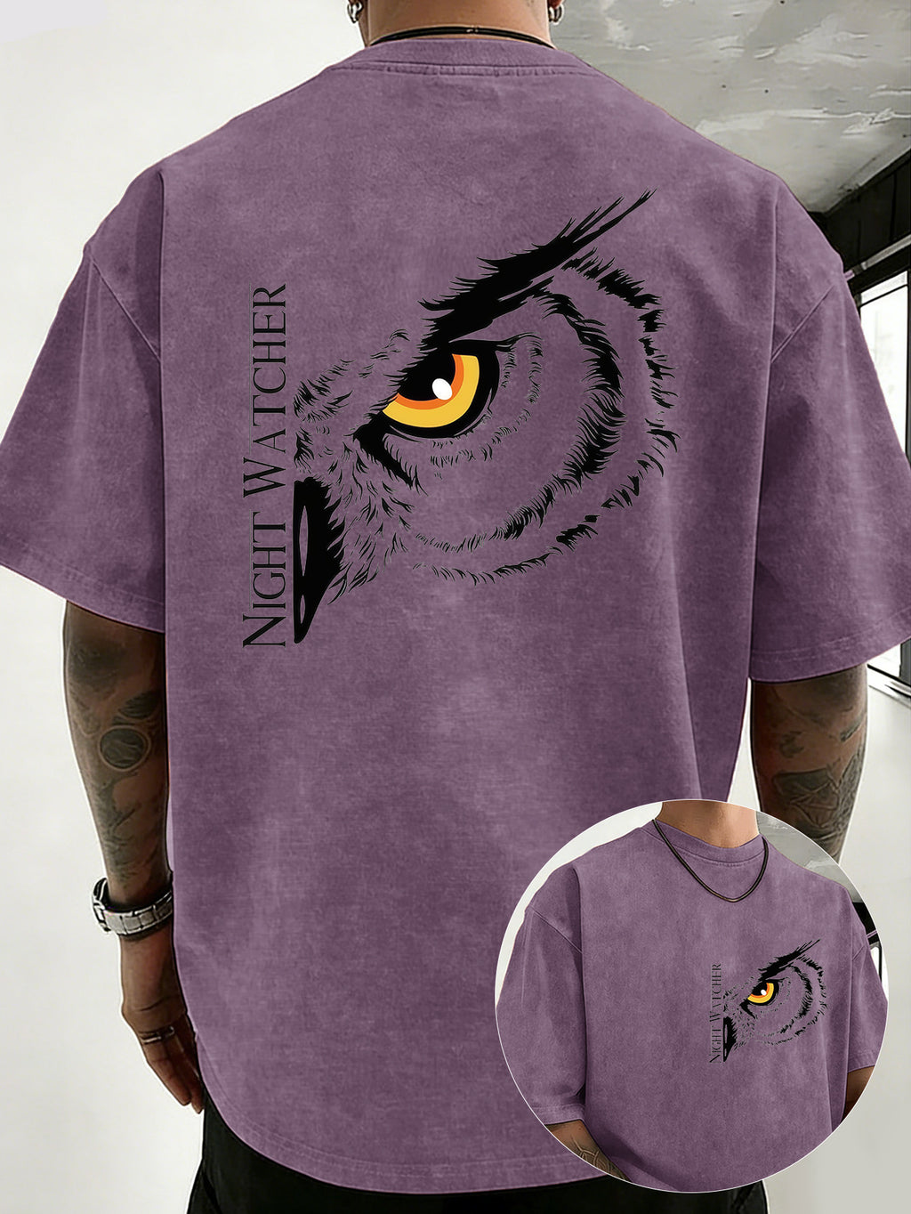 Alrican | Vintage oversized T-shirt van zwaar katoen, gewassen, losse pasvorm