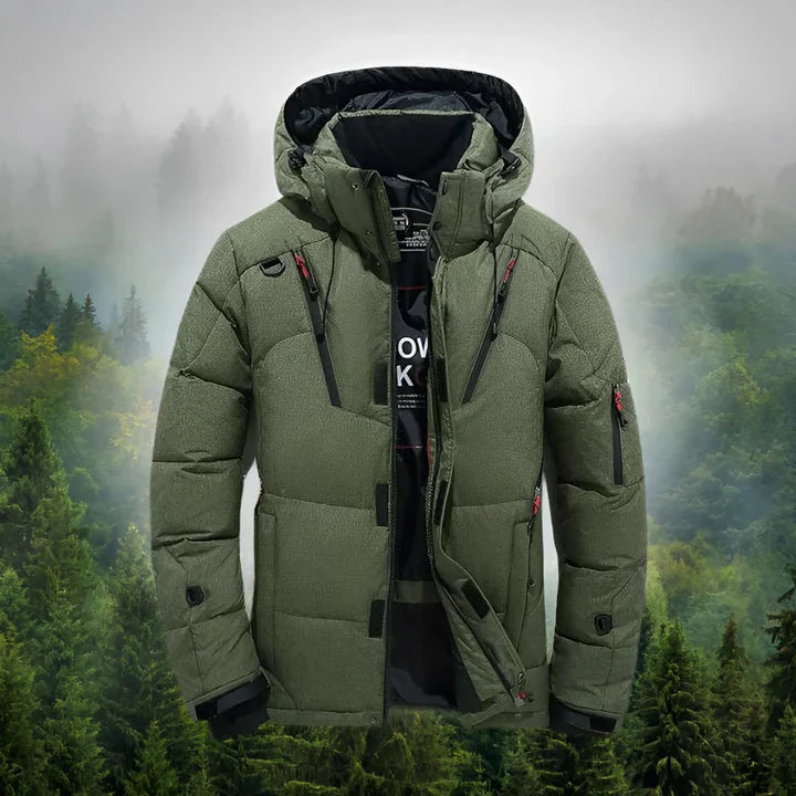 Florent | Herren-Daunenparka mit abnehmbarer Kapuze, warme Winterjacke, isoliert, wasserdicht, Outdoorjacke