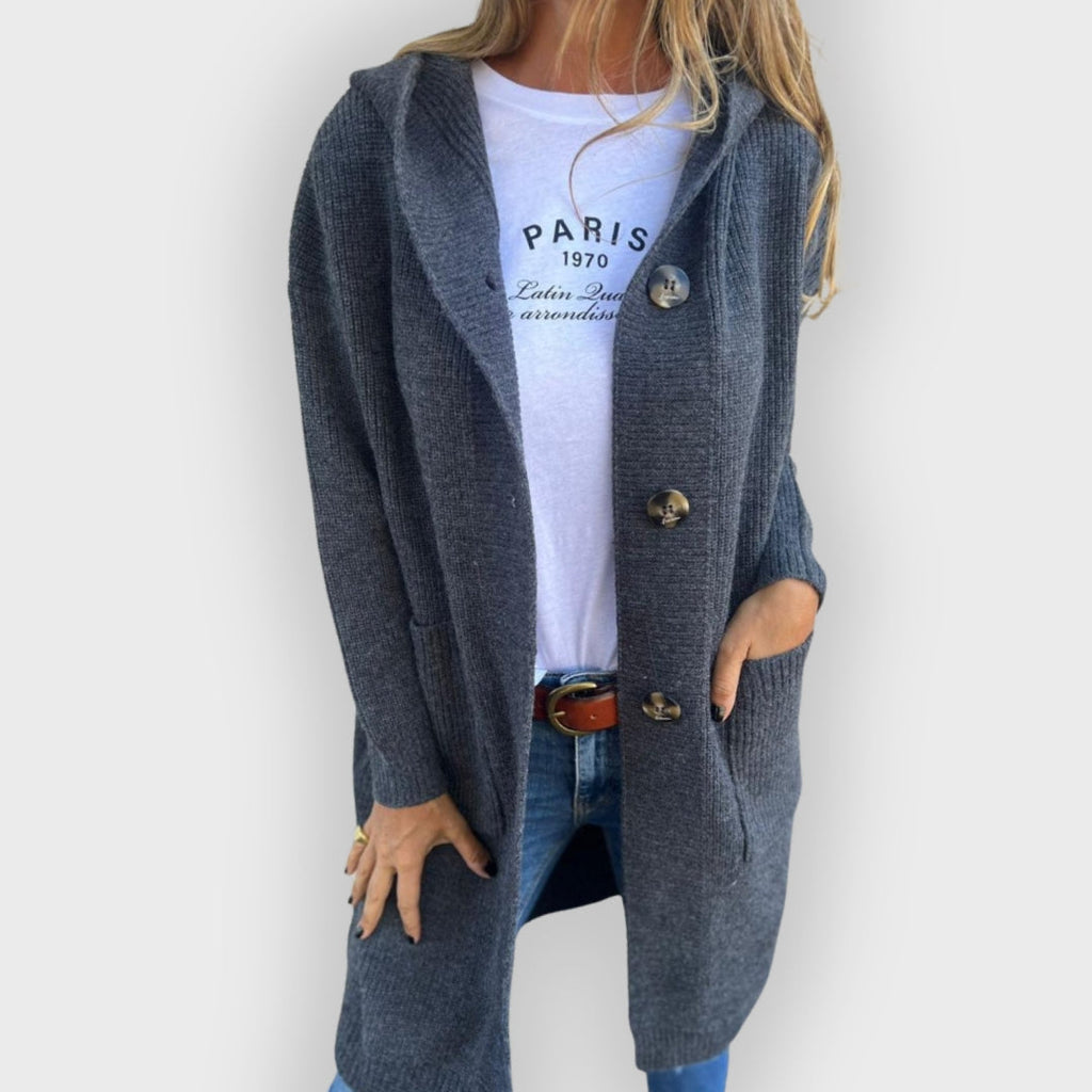 Havelle | Gilet long pour femme – Pull en maille douce avec devant ouvert