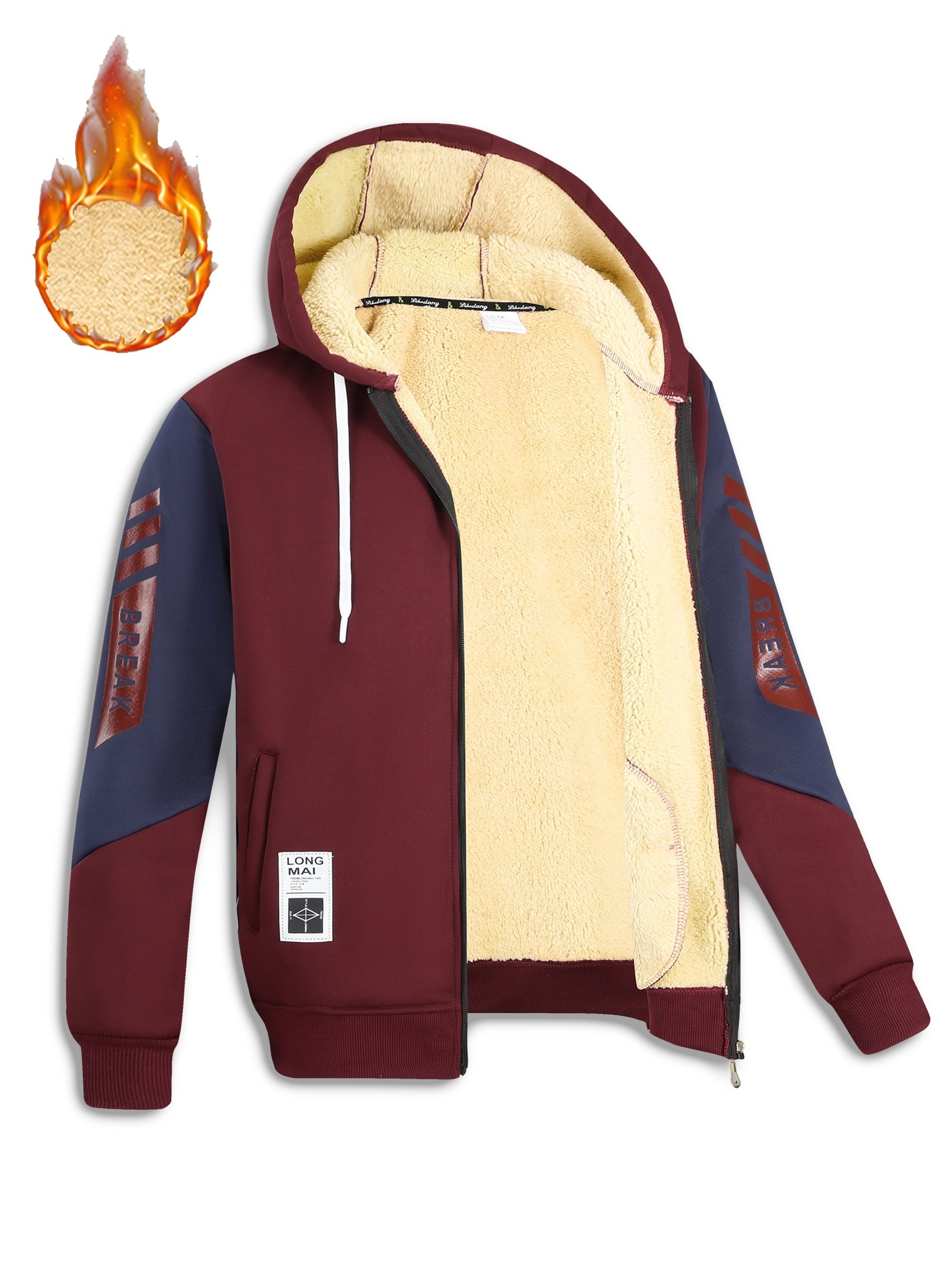 Berengar | Thermische hoodie voor heren – zachte pluche binnenkant, wintersweatshirt