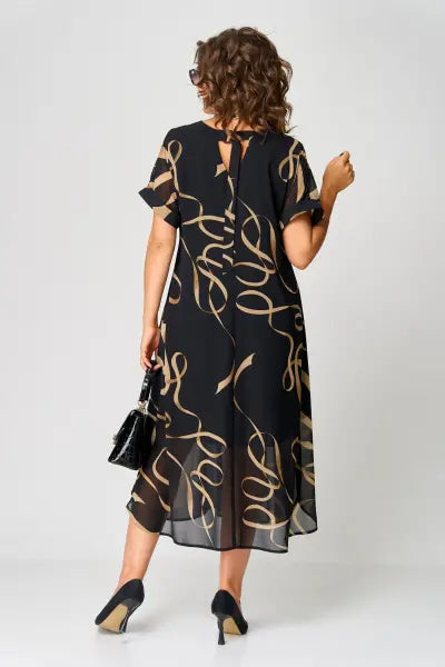 Hynira | Chiffonjurk in grote maten – Elegante, soepel vallende maxi-jurk