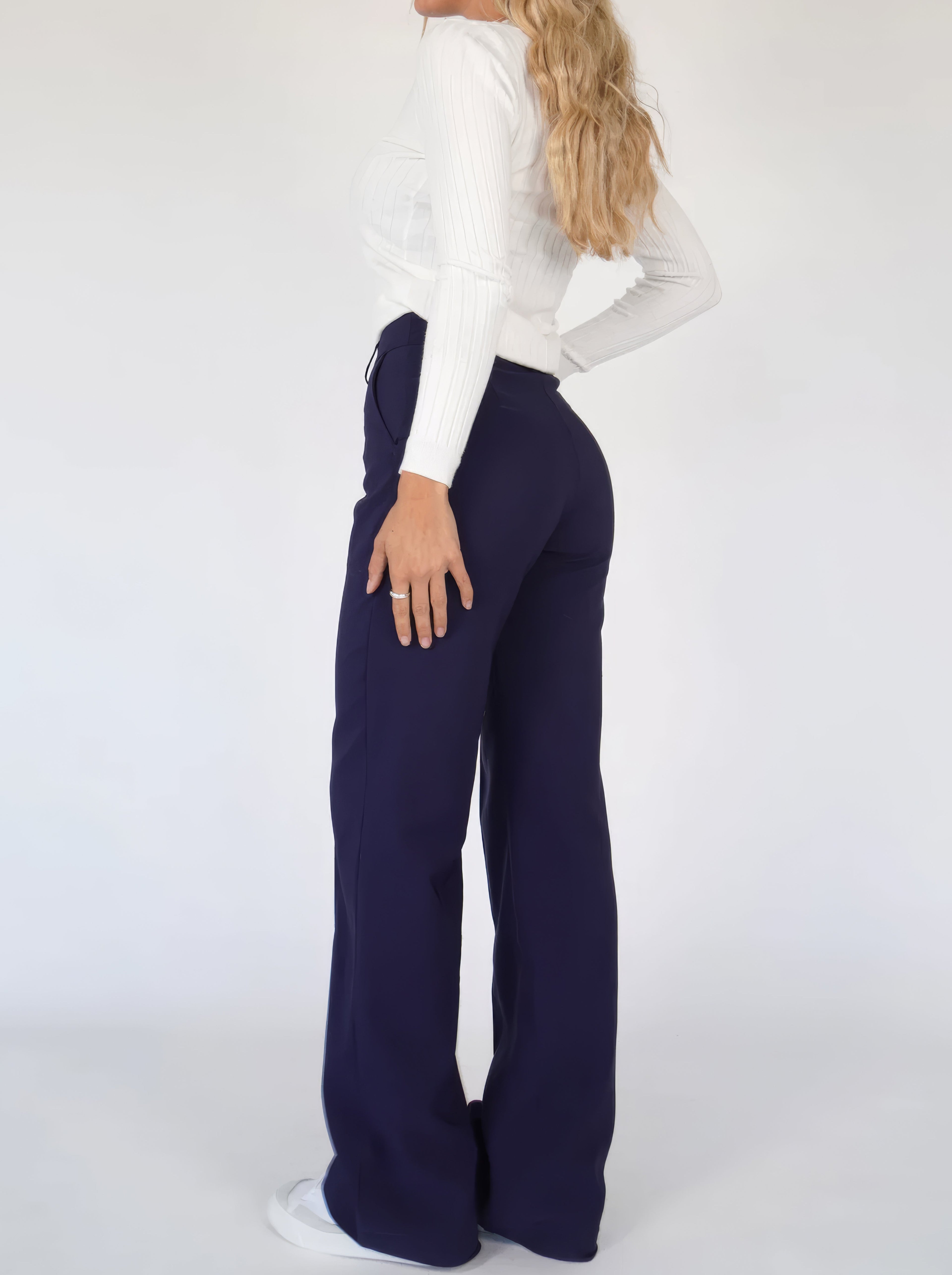 Atalina | Hoge taille broek met rechte pijpen voor dames – Casual & kantoorbroek