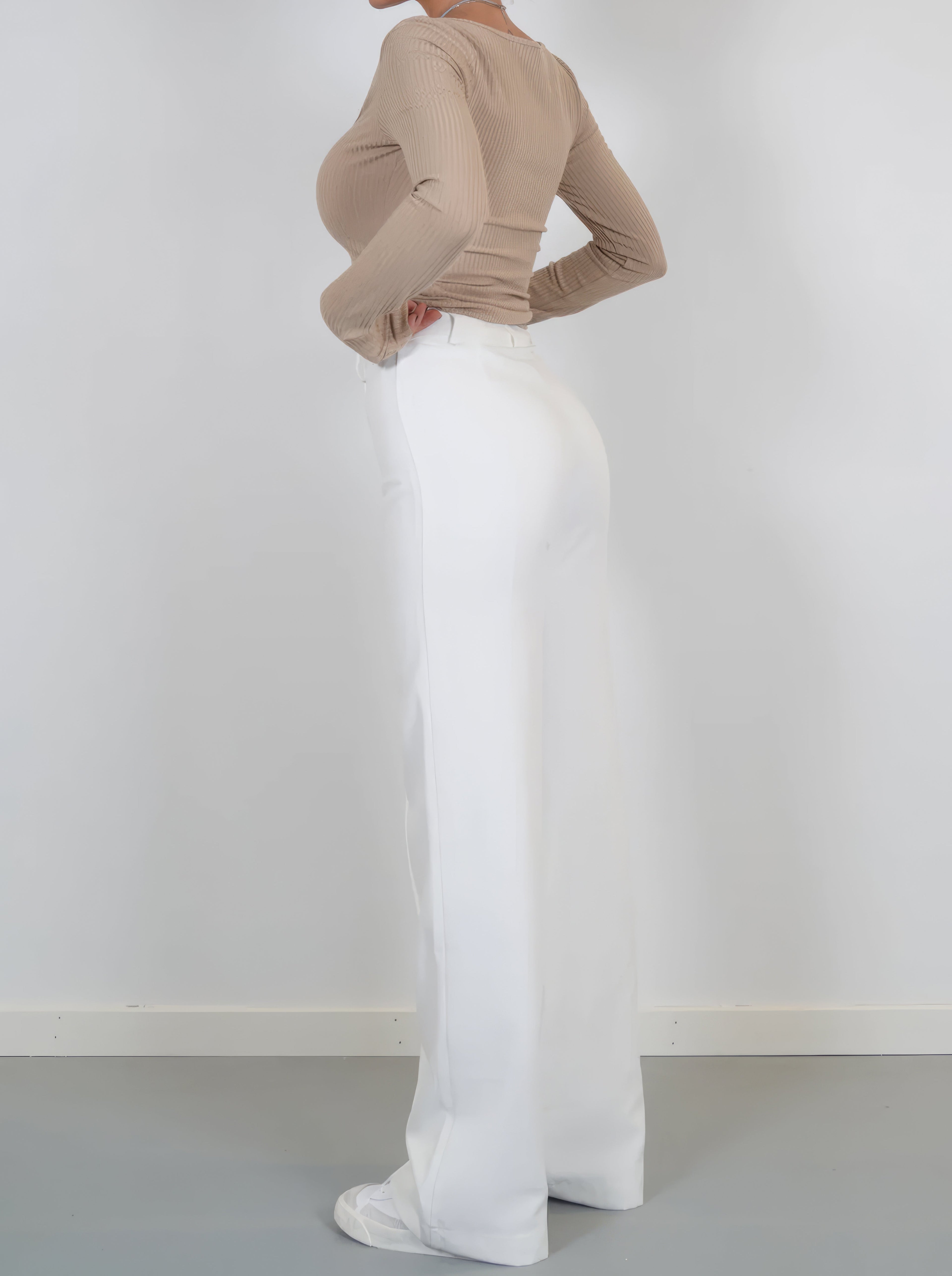Atalina | Hoge taille broek met rechte pijpen voor dames – Casual & kantoorbroek