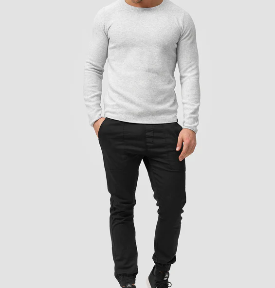Lorvric | Pull classique à col rond pour homme – Pull léger et respirant en maille, haut décontracté