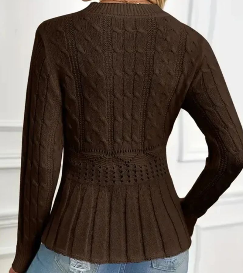Calyxia | Elegante peplum-trui voor dames – zachte, lichtgewicht tricot, casual met lange mouwen