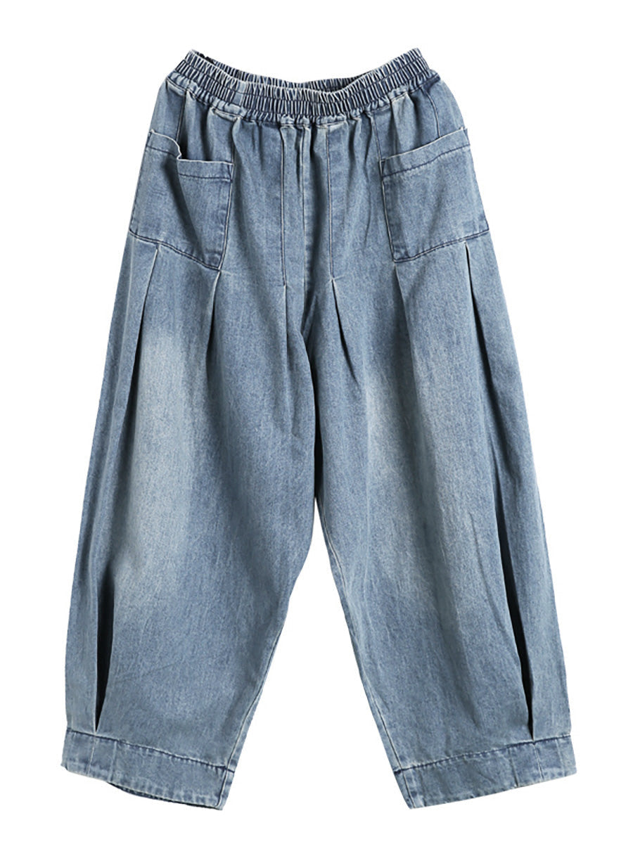 Sylirae | Damesjeans met losse pasvorm in effen kleur – Casual baggy jeans met gewassen look