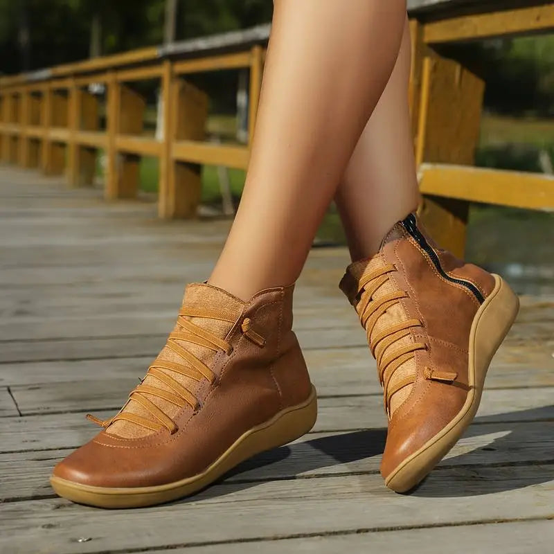 Velessa | Bottines orthopédiques en cuir pour femmes - Confort optimal, soutien plantaire