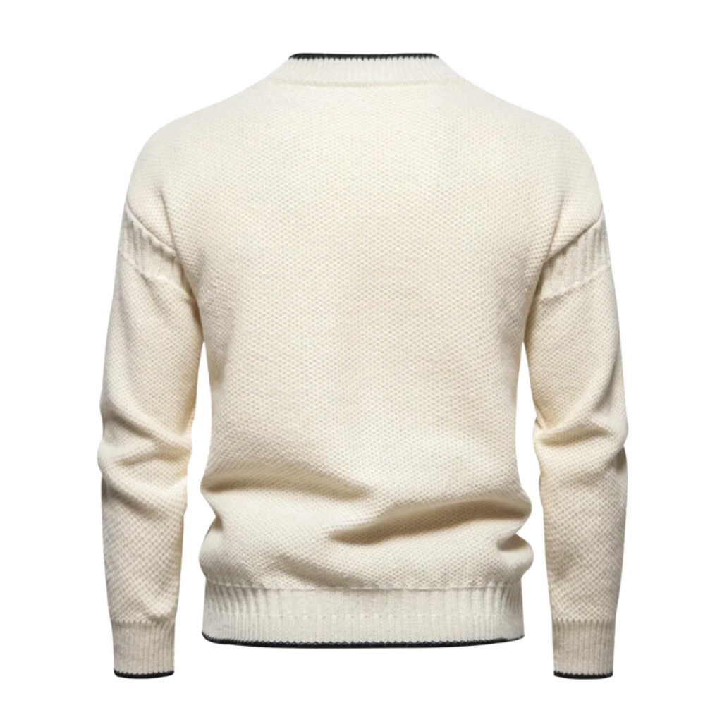 Zevik | Comfortabele gebreide trui voor heren voor dagelijks gebruik – zachte top met lange mouwen, casual gelaagde gebreide kleding