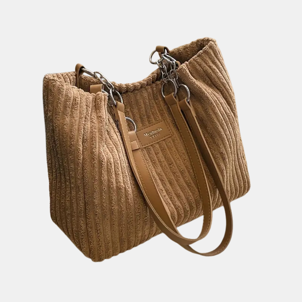 Cordura | Zachte corduroy schoudertas – casual handtas voor dames, lichtgewicht tas voor dagelijks gebruik