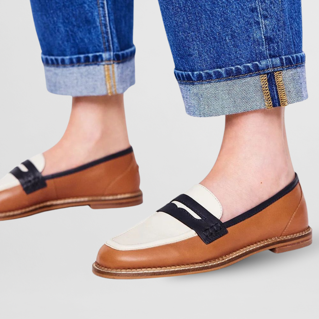 Loafique | Farbenfrohe Lederslipper für Damen, stylische Schlupfschuhe, lässige flache Schuhe