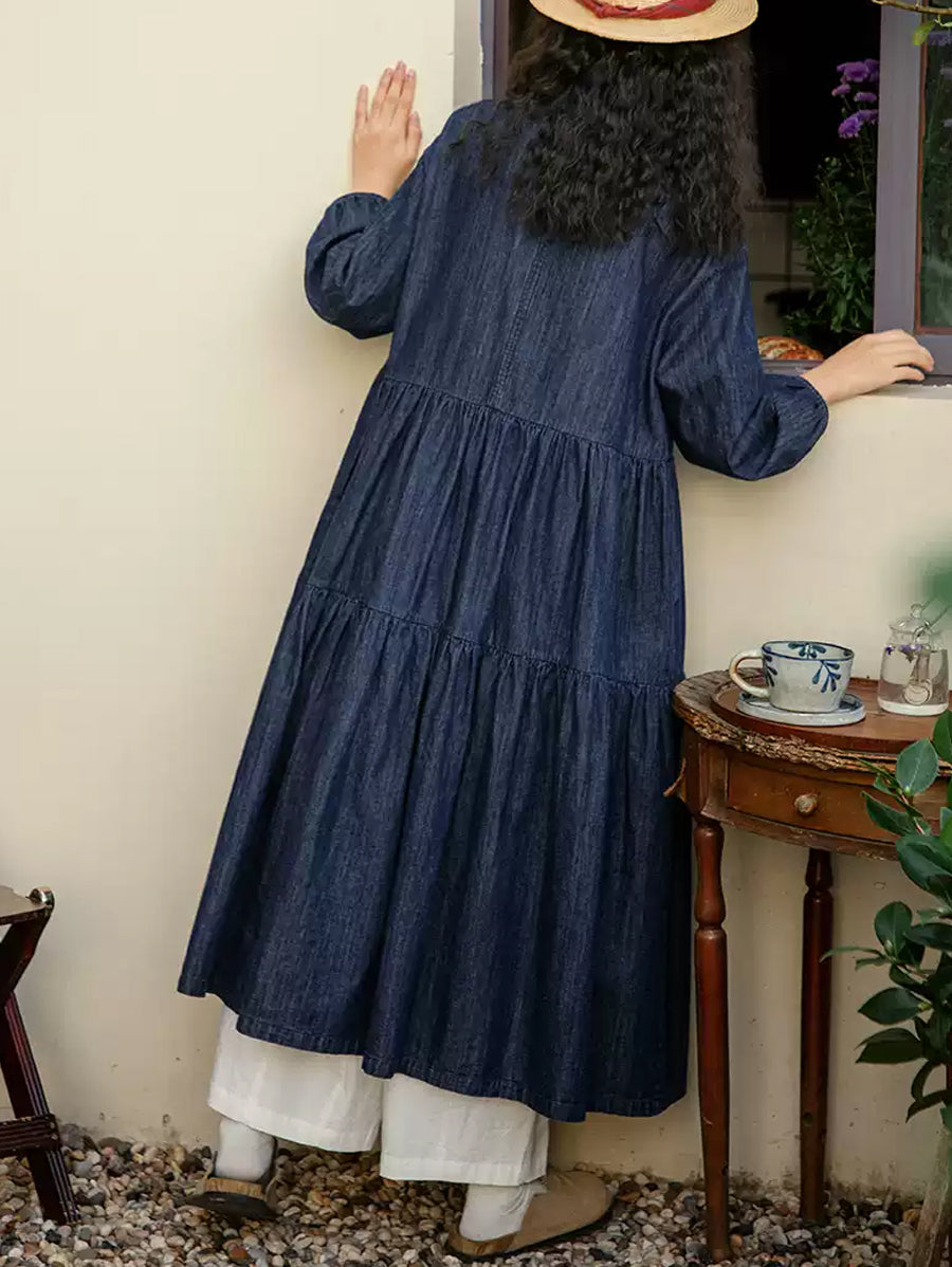 Melvoria | Denimjurk in grote maten – Lentejurk met ronde hals voor dames