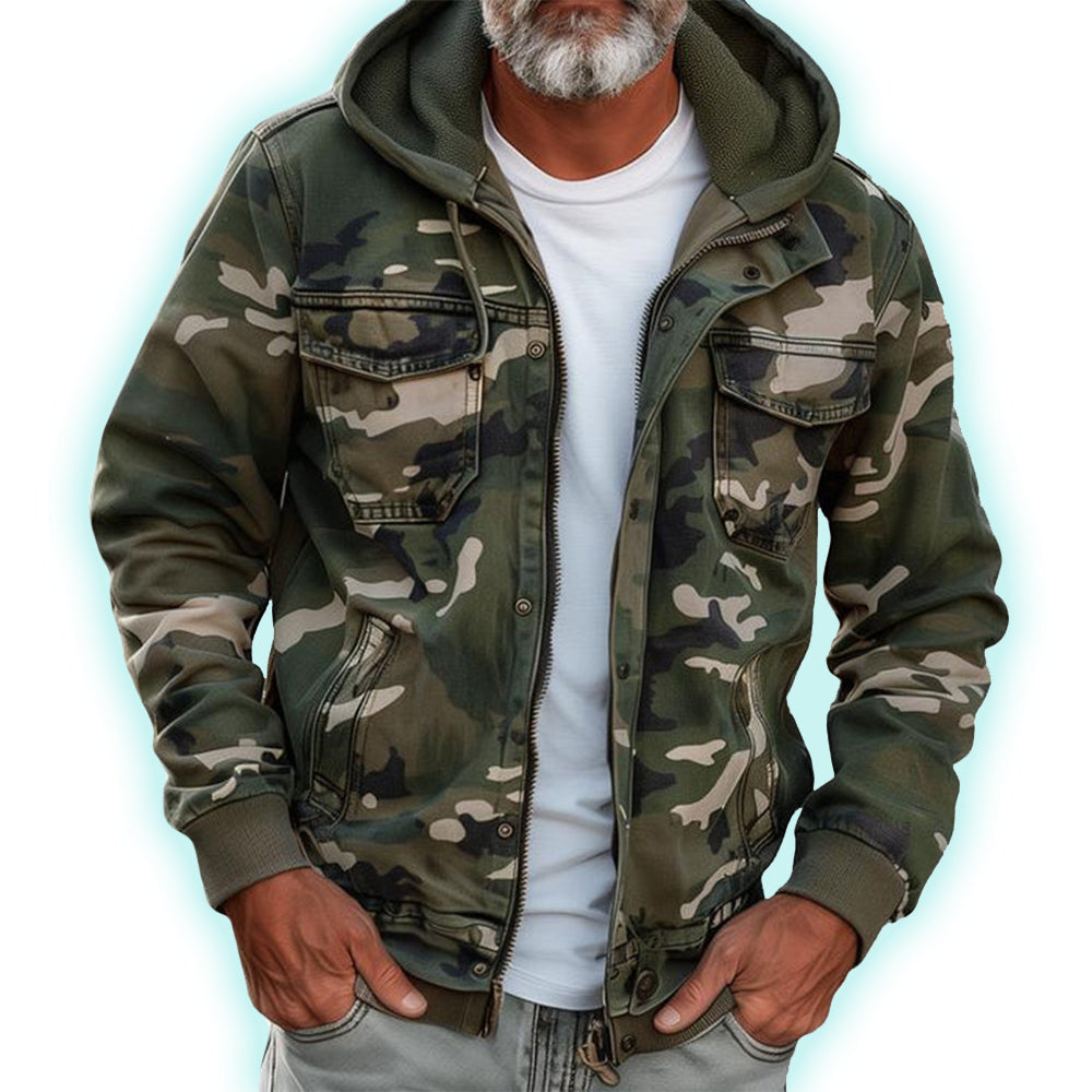 Fendrel | Herren-Kapuzenjacke im Camouflage-Look – leicht, wasserdicht, winddicht für Outdoor-Aktivitäten