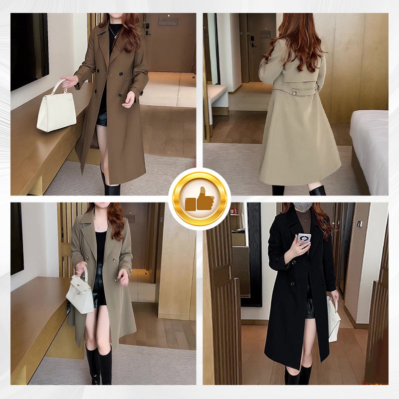 Ailra | Elegante warme trenchcoat voor dames – met zachte voering, winterjas