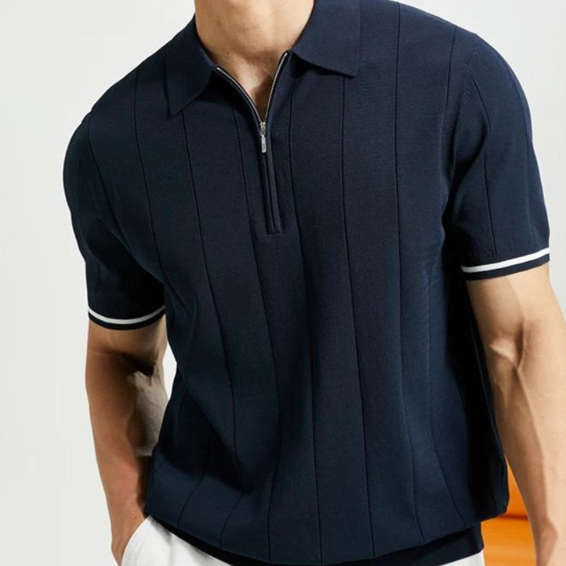 Hjalmar | Polo homme à demi-zip en maille – Coton doux, respirant et décontracté