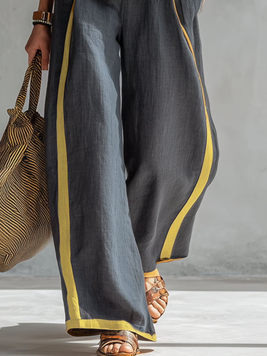 Lureyne | Dames 2-delige Set – Elegante Mouwloze Top & Wijde Pijpen Broek, Co-ord Zomeroutfit