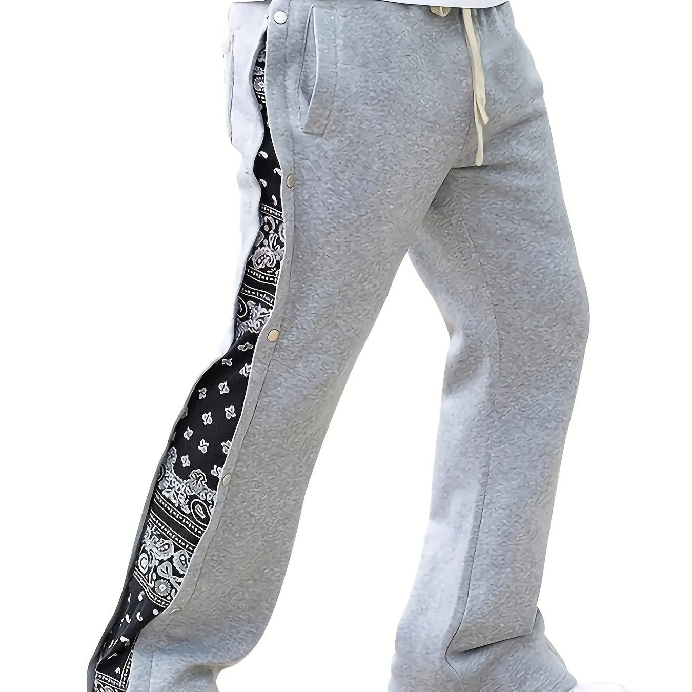 Azmaron | Heren Lente Street Wide-Leg Broek – Losse Pasvorm met Dubbele Knoop, Hip-Hop Broek