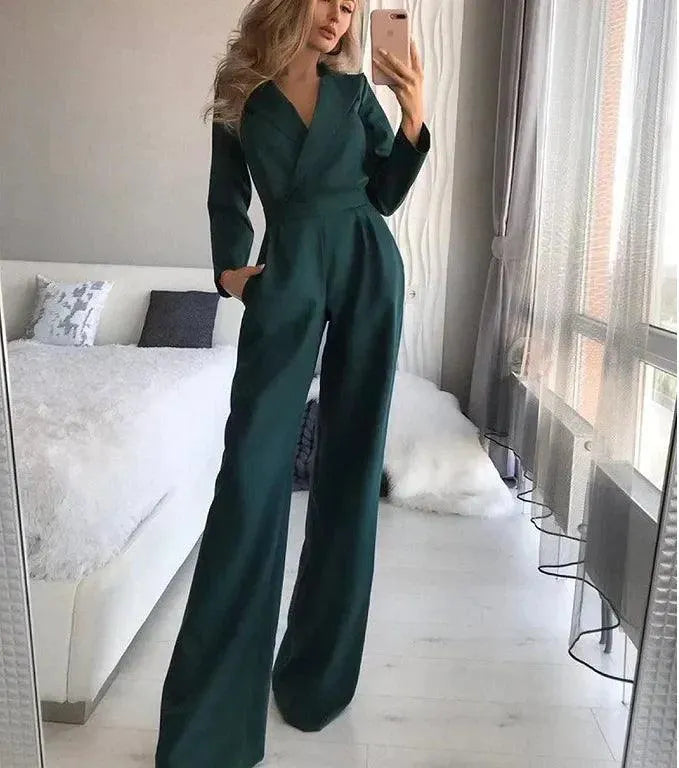 Selis | Chique jumpsuit met lange mouwen voor dames – Elegante, vrouwelijke outfit voor feestjes en kantoor