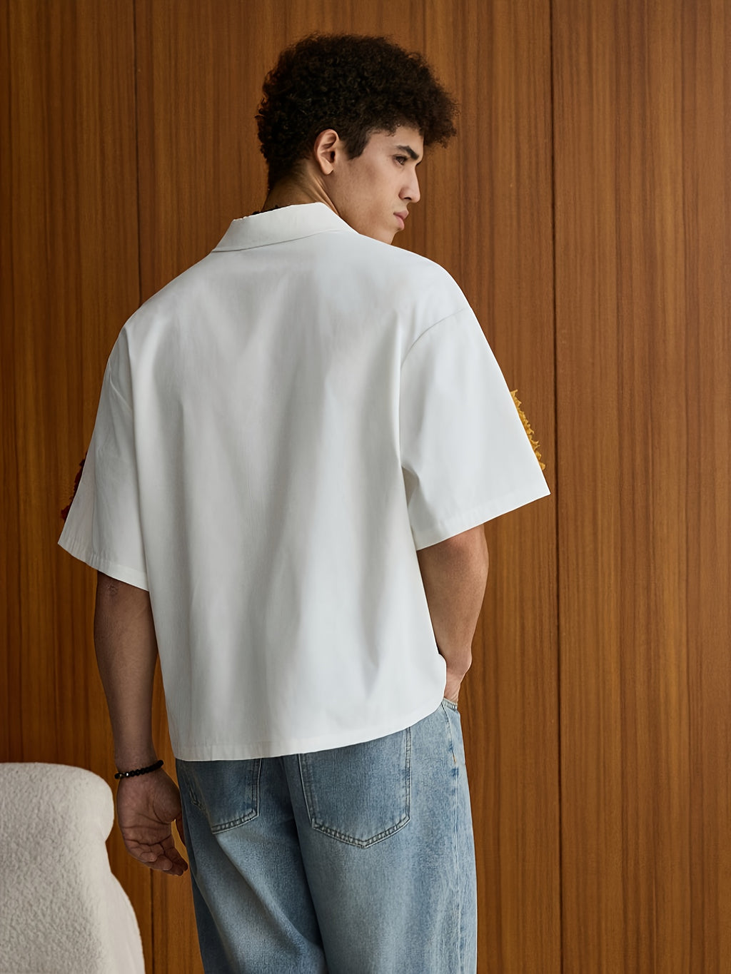 Dren | Zomerhemd voor heren met patchwork – Casual model met korte mouwen en reverskraag