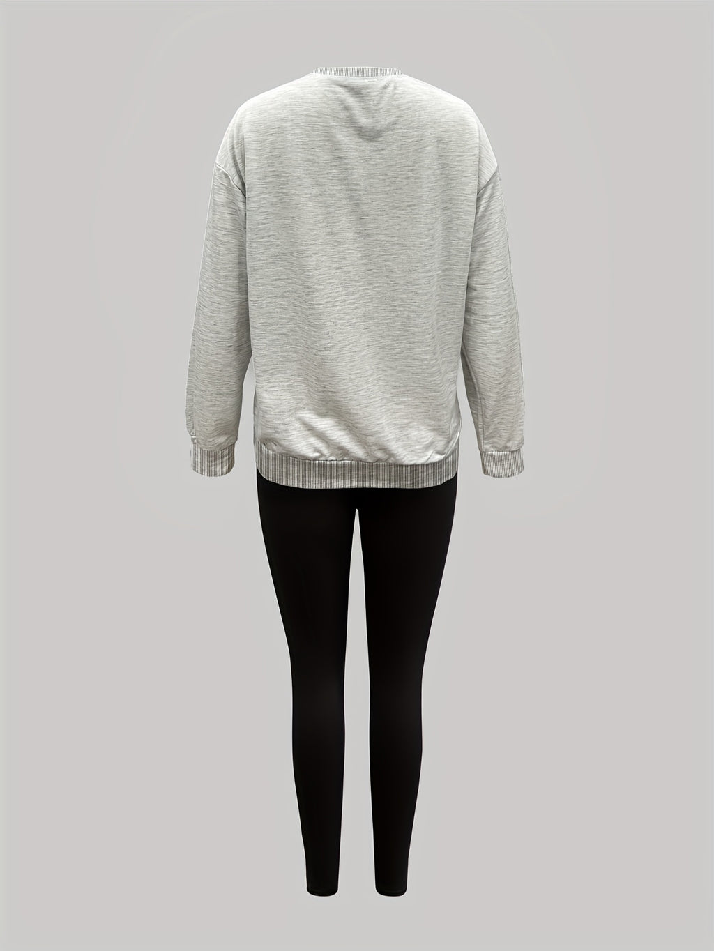 Elvanys | 2-delige set voor dames bestaande uit een sweatshirt en legging – Comfortabele outfit met ronde hals en lange mouwen voor de herfst/winter