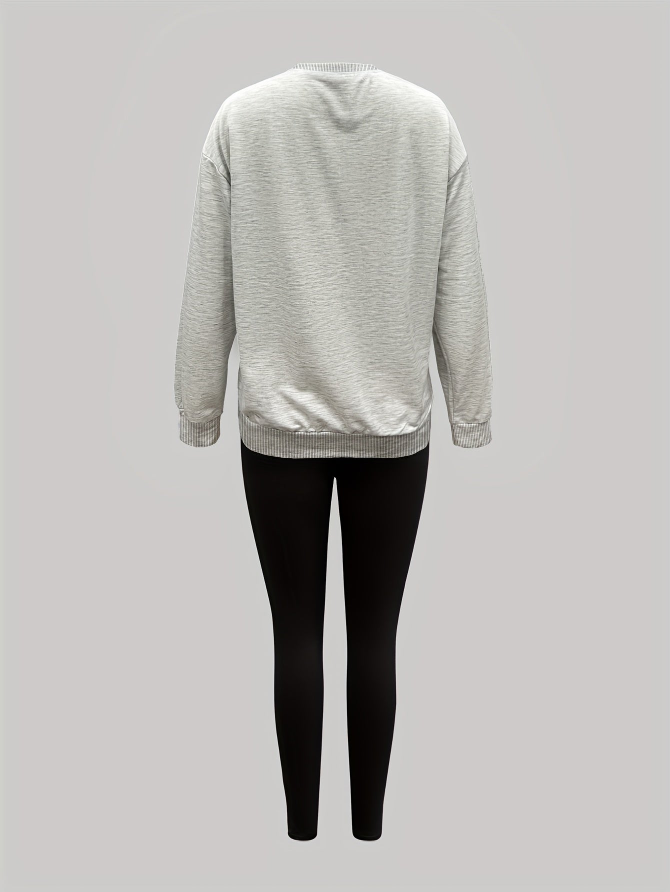 Elvanys | 2-delige set voor dames bestaande uit een sweatshirt en legging – Comfortabele outfit met ronde hals en lange mouwen voor de herfst/winter