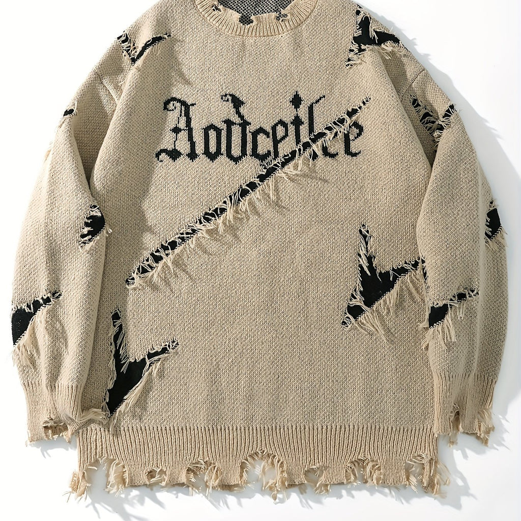 Liorix | Heren Casual Street Trui – Oversized Pasvorm Pullover met Verlaagde Schouders, Gebreid