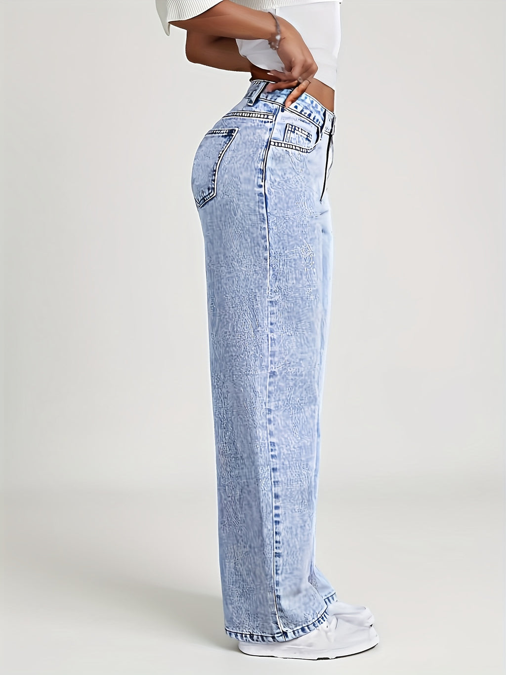 Sylvitha | Jeans femme coupe droite et large – Pantalon décontracté et confortable