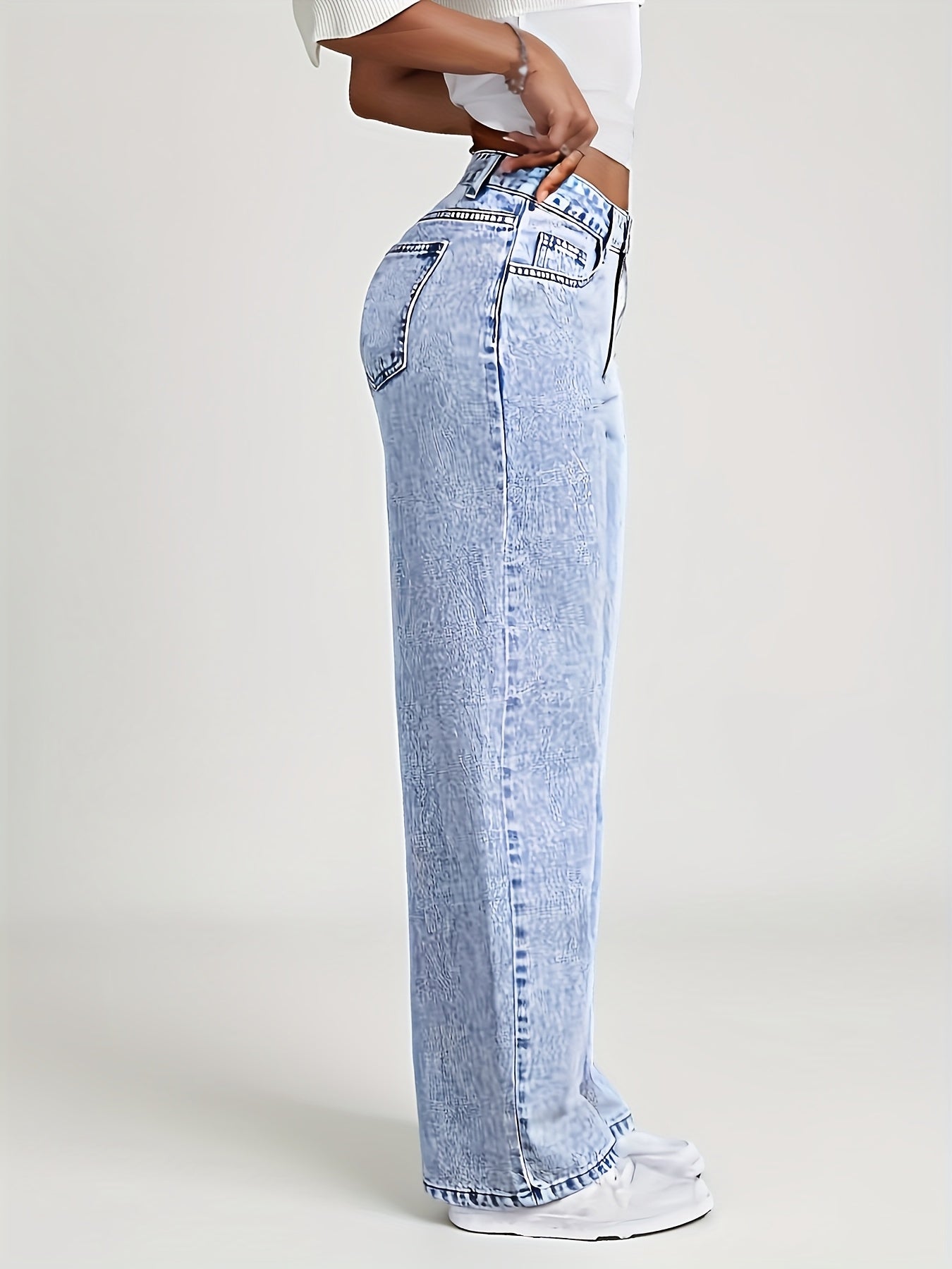 Sylvitha | Jeans femme coupe droite et large – Pantalon décontracté et confortable